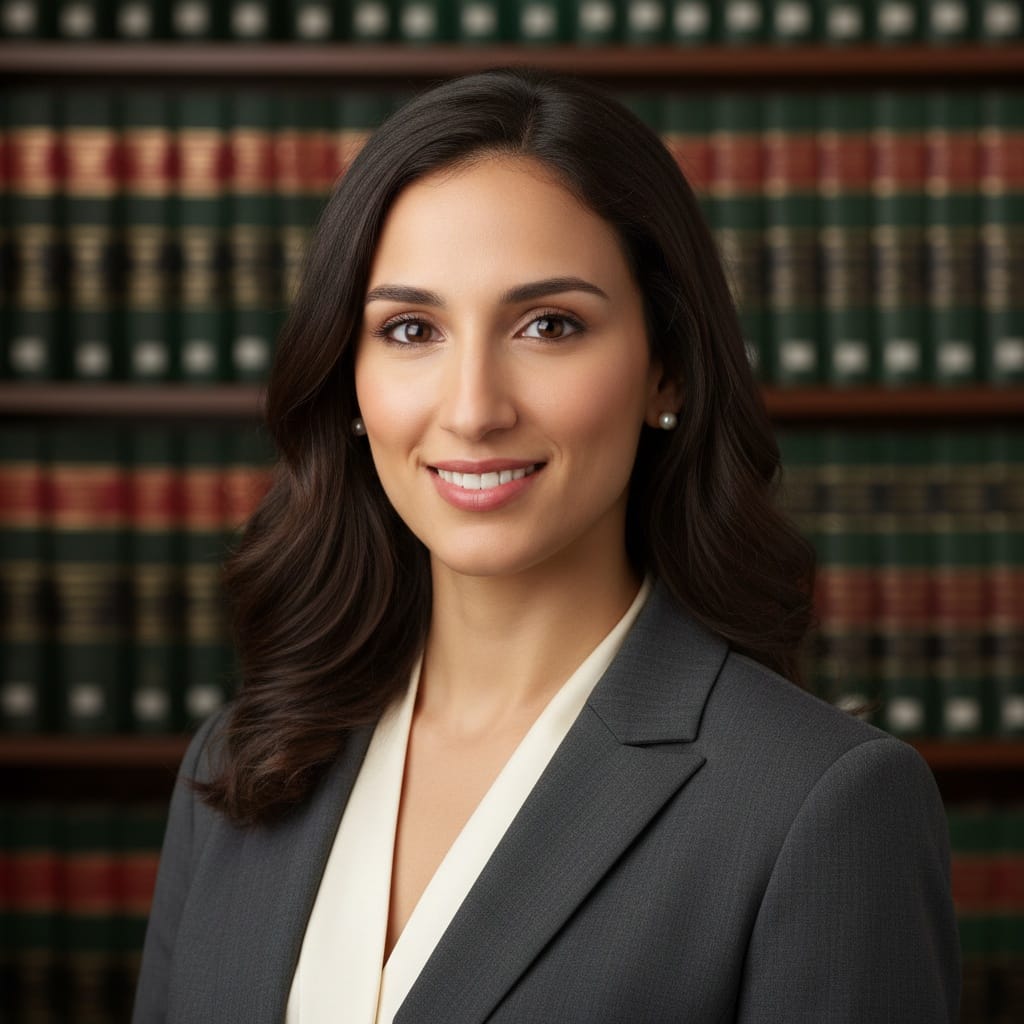 slim middle_eastern woman traditional law library background 10263787