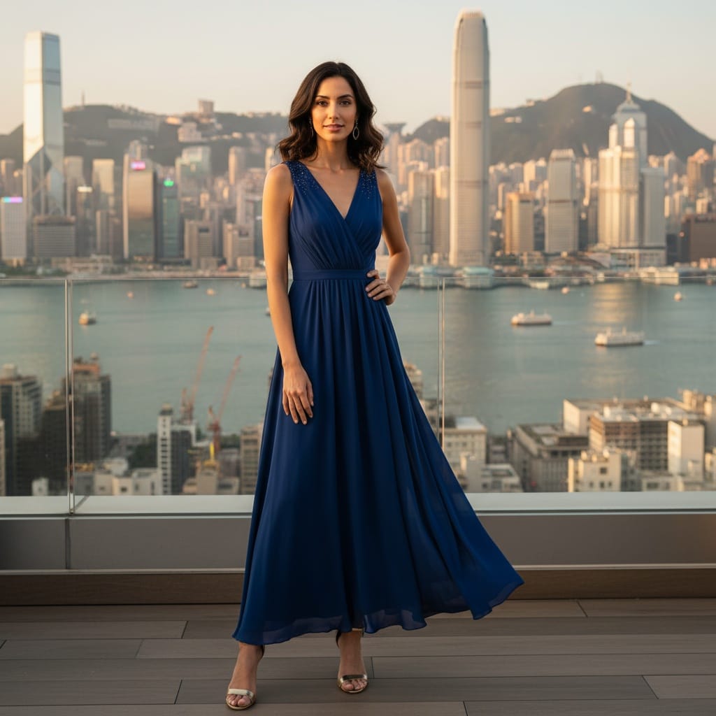 slim middle_eastern woman victoria harbour rooftop portrait 14995169