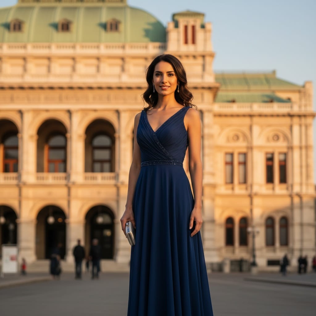 slim middle_eastern woman vienna state opera exterior 20179057